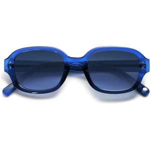 image:imageSOJOS Rectangle Sunglasses for Women Vintage Trendy Outdoor Travel Sun Glasses Square Frame SJ2218Blue FramePurple Lens