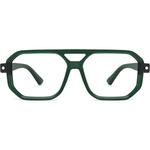 image:imageSOJOS Retro Aviator Square Blue Light Blocking Glasses for Women MenTrendy Computer Frame Eyewear SJ5438Green
