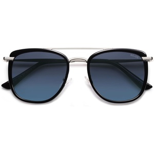 image:imageSOJOS Retro Aviator Square Polarized Sunglasses For Women MenVintage Womens Sun Glasses Shades UV400 SJ2180BlackBlue Grading