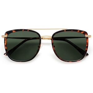 image:imageSOJOS Retro Aviator Square Polarized Sunglasses For Women MenVintage Womens Sun Glasses Shades UV400 SJ2180TortoiseGreen
