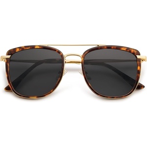 image:imageSOJOS Retro Aviator Square Polarized Sunglasses For Women MenVintage Womens Sun Glasses Shades UV400 SJ2180TortoiseGrey