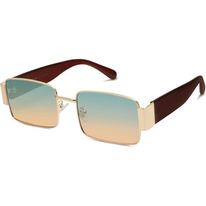 image:imageSOJOS Retro Fashion Rectangle Sunglasses Womens Mens Vintage Trendy Square Shades SJ1162GoldGreen  Brown