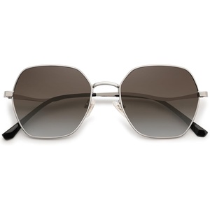 image:imageSOJOS Retro Hexagon Square Polarized Sunglasses for Women Men Vintage Hexagonal Polygon Shades SJ1101SilverBrown Grading