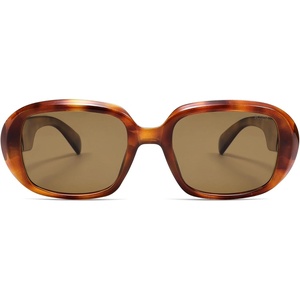 image:imageSOJOS Retro Oval Polarized Sunglasses for Women Men 90s Vintage UV400 Protection SJ2621 Yellow Tortoise FrameBrown Lens