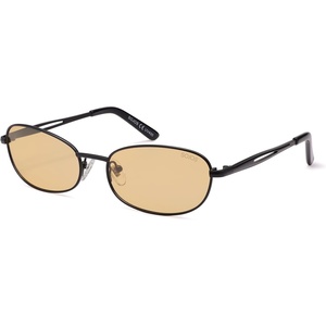 image:imageSOJOS Retro Oval Sunglasses for Women Men Polarized Trendy Narrow Shades UV400 Womens Mens Sun Glasses SJ1263 Matte Black FrameLight Brown Lens