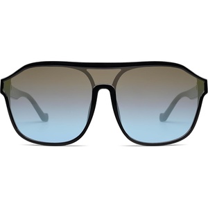 image:imageSOJOS Retro Oversized Aviator Sunglasses Mens Womens 90s Double Bridge Large Sun Glasses UV400 Protection SJ2246 Black Frame Gradient Blue Lens