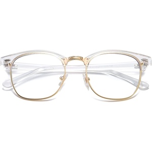 image:imageSOJOS Retro Semi Rimless Polarized Sunglasses Horn Rimmed UV400 Glasses SJ5018 Yellow Tortoise FrameGreen LensClear FrameGold Rim