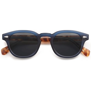 image:imageSOJOS Retro Small Round Sunglasses for Men Women Trendy Circle Style UV400 Lenses Unisex Sun Glasses SJ2251Matte Dark BlueGrey