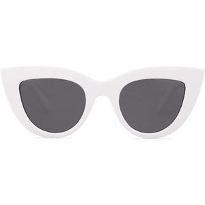 image:imageSOJOS Retro Small Vintage Cat Eye Sunglasses for Women Cute Fashion UV400 Sunnies SJ2939Raw WhiteGrey