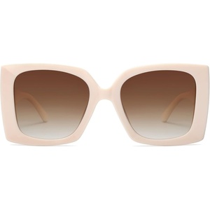 image:imageSOJOS Retro Square Polarized Womens Sunglasses Trendy Oversized Large Womens Big Shades SJ2224Solid Cream