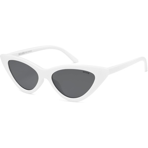 image:imageSOJOS Retro Vintage Narrow Cat Eye Sunglasses for Women Clout Goggles Plastic Frame SJ2044Snow White FrameGrey Lens