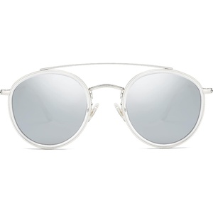 image:imageSOJOS Retro Vintage Round Polarized Sunglasses for Women Men Double Bridge Circle Sunnies SJ1104SilverSilver