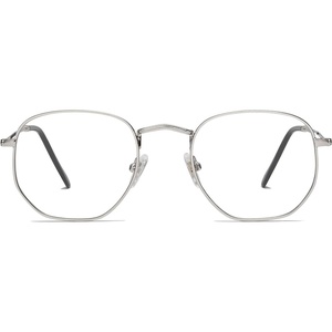 image:imageSOJOS Small Blue Light Blocking Glasses Hexagonal Eyeglasses Frame Anti Blue Ray Glasses One and Only SJ5036C2 Silver Frame