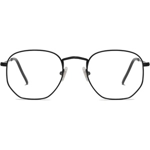 image:imageSOJOS Small Blue Light Blocking Glasses Hexagonal Eyeglasses Frame Anti Blue Ray Glasses One and Only SJ5036C3 Black Frame