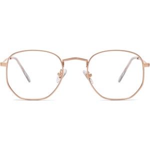 image:imageSOJOS Small Blue Light Blocking Glasses Hexagonal Eyeglasses Frame Anti Blue Ray Glasses One and Only SJ5036C5 Rose Gold Frame