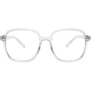 image:imageSOJOS Square Blue Light Blocking Glasses Oversized for Women TR90 Frame Filter SJ5081C2 Crystal Frame