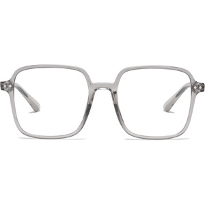 image:imageSOJOS Square Blue Light Blocking Glasses Oversized for Women TR90 Frame Filter SJ5081C3 Crystal Grey Frame