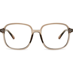 image:imageSOJOS Square Blue Light Blocking Glasses Oversized for Women TR90 Frame Filter SJ5081C6 Crystal Brown Frame