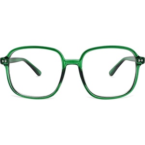 image:imageSOJOS Square Blue Light Blocking Glasses Oversized for Women TR90 Frame Filter SJ5081C7 Crystal Dark Green Frame