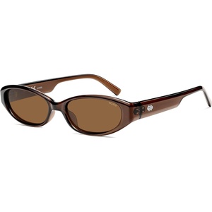image:imageSOJOS Trendy Cat Eye Polarized Sunglasses for Women Fashion Cateye Chic Narrow Y2K Sun Glasses SJ2694Dark BrownBrown