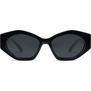 image:imageSOJOS Trendy Hexagonal Polarized Sunglasses for Womens MensRetro Polygon Shades Plastic Frame Sun Glasses SJ2307Black