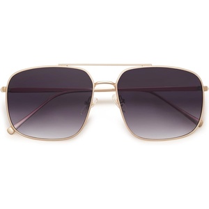 image:imageSOJOS Trendy Square Aviator Sunglasses for Women Men Gold Frame Light Tint Gradient Shades SJ1176GoldGradient Grey