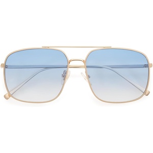image:imageSOJOS Trendy Square Aviator Sunglasses for Women Men Gold Frame Light Tint Gradient Shades SJ1176GoldGradient Light Blue