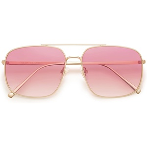 image:imageSOJOS Trendy Square Aviator Sunglasses for Women Men Gold Frame Light Tint Gradient Shades SJ1176GoldGradient Pink