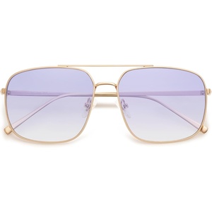 image:imageSOJOS Trendy Square Aviator Sunglasses for Women Men Gold Frame Light Tint Gradient Shades SJ1176GoldGradient Purple