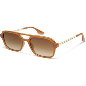 image:imageSOJOS Vintage Polarized Aviator Sunglasses for Women Men 70s Retro Flat Narrow Rectangular Womens Glasses SJ2186Milky Orange