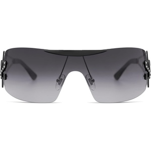image:imageSOJOS Wrap Around Y2K Sunglasses for Women Men Shield Futuristic Frameless Sun Glasses SJ1198 with Black FrameGrey Garding Lens