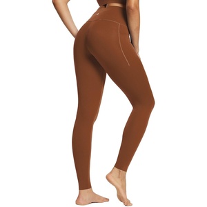 image:imagebaleaf Freeleaf Womens 78 Yoga Leggings with Pockets High Waisted 27 Workout Lounge Leggings Cozy Soft Athletic PantsBrown