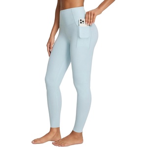 image:imagebaleaf Freeleaf Womens 78 Yoga Leggings with Pockets High Waisted 27 Workout Lounge Leggings Cozy Soft Athletic PantsPastel Blue