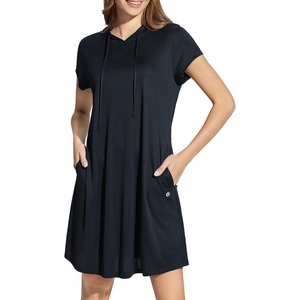 image:imagebaleaf Womens Short Sleeve UPF 50 Cover Up with Pockets Quick Dry Beach Coverups Sun Protection SwimwearBlack