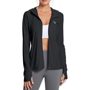 image:imagebaleaf Womens Sun Protection Jacket Hoodie Clothing Lightweight Long Sleeve Sun Cover Up ShirtBlack