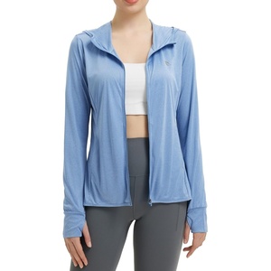 image:imagebaleaf Womens Sun Protection Jacket Hoodie Clothing Lightweight Long Sleeve Sun Cover Up ShirtHeather Blue