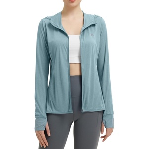 image:imagebaleaf Womens Sun Protection Jacket Hoodie Clothing Lightweight Long Sleeve Sun Cover Up ShirtHeather Light Blue