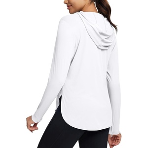 image:imagebaleaf Womens UPF 50 Sun Shirt with Hoodie SPF Long Sleeve UV Protection Clothing Hiking Fishing Outdoor LightweightWhite