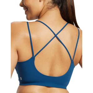 image:imagebaleaf everleaf Womens Sports Bra Longline Molded Cup Yoga Bra Thin Strap Low Impact Workout Crop Tank TopsGibraltar Sea