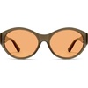 image:imageSOJOS 2026 Trendy Oval Polarized Sunglasses for Women Classic SJ2702  Round Retro UV Protection ShadeGreenLight Orange Lens