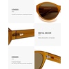 image:imageSOJOS 2026 Trendy Oval Polarized Sunglasses for Women Classic SJ2702  Round Retro UV Protection ShadeYellowBrown Lens