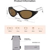 image:imageSOJOS Oval Sunglasses for Women Men Wrap Around Fashion Sunglasses SJ2762  Y2K Oversized Frameless Trendy Sun GlassesBlackBrown Lens