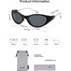 image:imageSOJOS Oval Sunglasses for Women Men Wrap Around Fashion Sunglasses SJ2762  Y2K Oversized Frameless Trendy Sun GlassesBlackGrey Lens