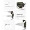 image:imageSOJOS Oval Sunglasses for Women Men Wrap Around Fashion Sunglasses SJ2762  Y2K Oversized Frameless Trendy Sun GlassesWhiteGrey Lens