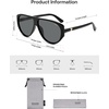image:imageSOJOS Oversized Square Aviator Polarized Sunglasses Womens Men SJ2740  Retro trendy UV400 protection lenses driving outdoor activitiesBlackGrey