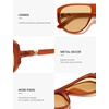 image:imageSOJOS Oversized Square Aviator Polarized Sunglasses Womens Men SJ2740  Retro trendy UV400 protection lenses driving outdoor activitiesOrangeLight Brown