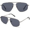 image:imageSOJOS Retro Hexagon Aviator Sunglasses for Women Men Trendy Vintage UV400 Protection Shades SJ1200GunmetalDark Grey