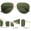 image:imageSOJOS Retro Oversized Aviator Polarized Sunglasses for Women Men Classic Large Metal Sun Glasses SJ1207AShiny GoldGreen