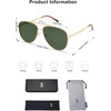 image:imageSOJOS Retro Oversized Aviator Polarized Sunglasses for Women Men Classic Large Metal Sun Glasses SJ1207AShiny GoldGreen