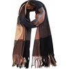 image:imageSOJOS Classic Plaid Tartan Scarf for Women Men Soft Scarves SC316Brown and Black Plaid
